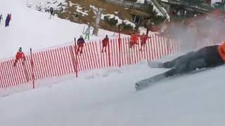 Carnage Hobby skiers at the Kitzbuehel start house [upl. by Einegue]