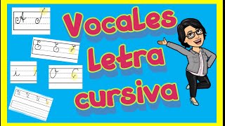 Cómo ESCRIBIR ✅ las VOCALES Mayúsculas y minúscula 👉 CURSIVA [upl. by Rasla]