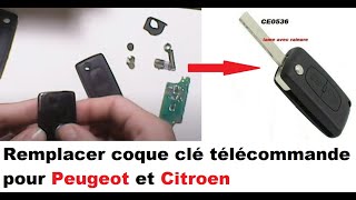 Remplacer coque clé télécommande Peugeot et Citroen [upl. by Akiemat]