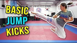 BASIC MARTIAL ARTS JUMP KICKS  Samery Moras Taekwondo [upl. by Ahsiei]