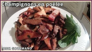 Cuire des champignons à la poêle [upl. by Imat]