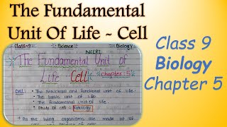 CBSE Class 9 Science Biology Chapter 5 Fundamental Unit Of Life Hand written Notes Class 9 Cell [upl. by Lammond]