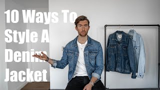 10 Ways To Style A Denim Jacket  Mens Fashion 2021 [upl. by Anirad]