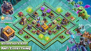 NEW Builder Hall 6 Base 2018  Coc Bh6 Base  Anti Baby Dragon Anti Night witch  Clash of Clans [upl. by Ydasahc]