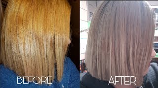 How to tone brassy hair with Wella T14 amp 050 [upl. by Ribal]