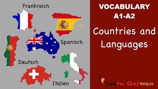 Learn German Vocabulary  Countries amp Languages in German Länder und Sprachen [upl. by Atnwahsal]