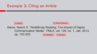 MLA Works Cited 8th Edition [upl. by Aldred]