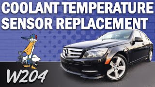 MercedesBenz W204 CClass Coolant Temperature Sensor Replacement [upl. by Disraeli90]