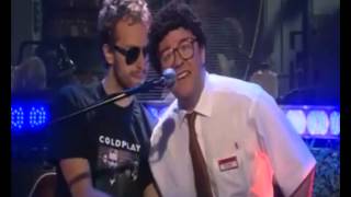 EXTRAS Bloopers Chris Martin amp Ricky Gervais  Fix You [upl. by Elleuqram357]