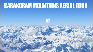 Karakoram Mountain Range aerial 3D tour Mount K2 [upl. by Ramalahs668]