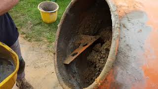 HOW TO Mix concrete with a mixer 51 [upl. by Schrick]