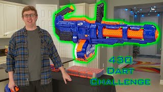 SHOOTING 430 NERF DARTS AS FAST AS POSSIBLE 15  Elite Titan [upl. by Hgielak100]