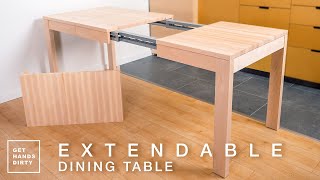 How to Make an Extendable Dining Table with Solid Maple  Tiny Apartment Build Ep8 [upl. by Eiggem]