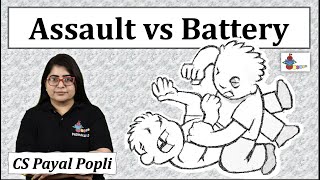 How Assault is different from Battery What does assault battery mean Law of TortsCS Payal Popli [upl. by Marala]