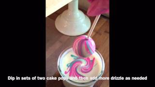 Cake Poppin Tutorials Marble Swirl Cake Pops [upl. by Enneyehc]