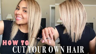 HOW TO CUT YOUR OWN HAIR AT HOME  DIY Layered Haircut Tutorial [upl. by Peterman67]