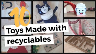 10 toys made with recyclables  toys from waste  recycling ideas [upl. by Eemia]