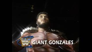 Giant Gonzalez with Harvey Wippleman beats 3 jobbers in a Handicap Match WWF [upl. by Winona]