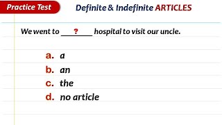 Quick Quiz  Definite amp Indefinite Articles  English Grammar Test by Quality Education [upl. by Perron]