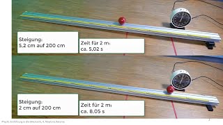 Mechanik Experiment Kugeln auf schiefer Ebene [upl. by Caitlin]