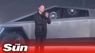 Elon Musks epic Cybertruck bulletproof window smash fail [upl. by Mervin787]