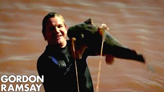 Gordon Ramsay Tries Catching Catfish In Oklahoma  Gordon Ramsay [upl. by Inus]