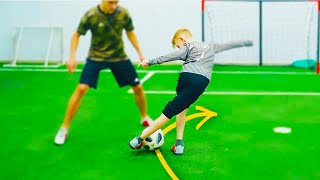 Tutorial for Kids how to do a difficult trick  Football Freestyle Panna [upl. by Angele]