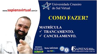 CRUZEIRO DO SUL VIRTUAL  TRANCAMENTO E CANCELAMENTO DA MATRÍCULA [upl. by Javed]