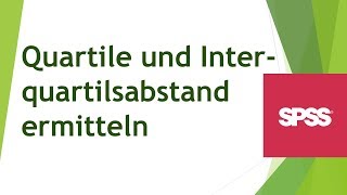 Quartile und Interquartilsabstand in SPSS ermitteln [upl. by Xet]