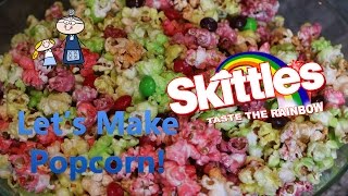 How to Make SKITTLES POPCORN  Homemade Skittles Popcorn  Rainbow Candy Popcorn [upl. by Allie966]