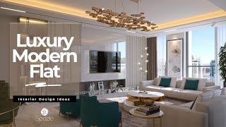 Modern Luxury Apartment Interior Design Tour  1 Bedroom Flat Interior Design Ideas  Spazio [upl. by Esme]