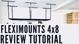 FLEXIMOUNTS Overhead Garage Storage Rack  REVIEW amp HOW To Install [upl. by Atikin]