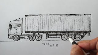 How to draw a Truck Easy [upl. by Bucher]