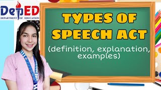 TYPES OF SPEECH ACT definition explanation examples [upl. by Nelon]