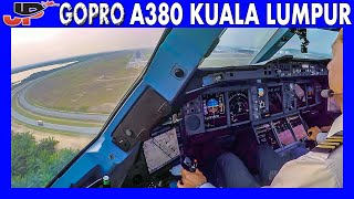 AIRBUS A380 landing at Kuala Lumpur Airport  Cockpit View  Pilotsview [upl. by Navert755]