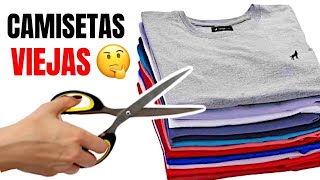 3 IDEAS FÁCILES DE RECICLAR CAMISETAS VIEJAS  TRANSFORMAR ROPA [upl. by Airamak627]