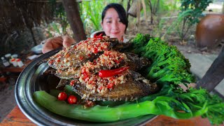 Yummy Spicy Cooking Fish With Broccoli  Cooking With Sros [upl. by Dickens789]