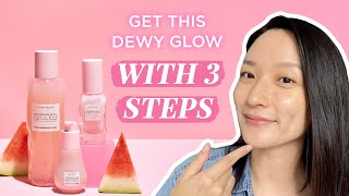 How To Get Dewy Skin With Only 3 Products  Glow Recipe [upl. by Nnaasil]