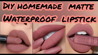 Homemade Waterproof Matte Lipstick  DIY Matte Lipstick [upl. by Odlanyar]