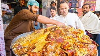 Street Food in Peshawar  GOLDEN PULAO Mountain  Charsi Tikka Kabab  Pakistani Street Food Tour [upl. by Niroc]