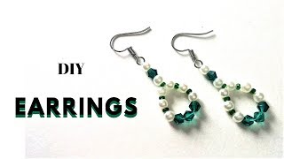 5 MINUTES DIY Earrings Beading tutorial  how to make earrings [upl. by Nala]