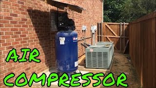 How to move air compressor outside  Installing automatic drain valve  turbocobra [upl. by Burrell]