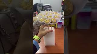 How to make ferrero rocher bouquet with baby breath 🎈 [upl. by Scornik]