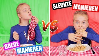 GOEDE MANIEREN vs SLECHTE MANIEREN SKETCH ♥DeZoeteZusjes♥ [upl. by Anirahtak]