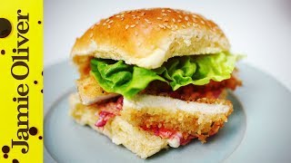 Crunchy Chicken Schnitzel Burger  Aaron Craze [upl. by Amalee]