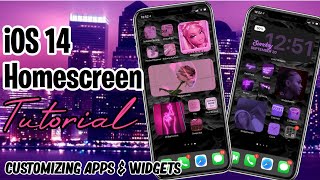 How To Customize Your Homescreen W IOS 14 aesthetic and easy [upl. by Aicylla]