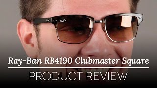 RayBan RB4190 Clubmaster Square Sunglasses Review [upl. by Nyllek]