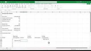 Bond Pricing and Amortization With Excel [upl. by Anerrol]