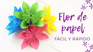 🌸 Cómo hacer una flor de papel fácil y rápido [upl. by Eedrahs819]