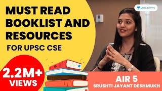 Must Read Booklist and Resources for UPSC CSE by AIR 5 Srushti Jayant Deshmukh [upl. by Haynes599]